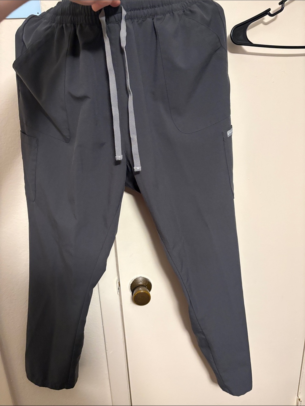 Women's Straight Leg Drawstring Pants in Charcoal Gray XL